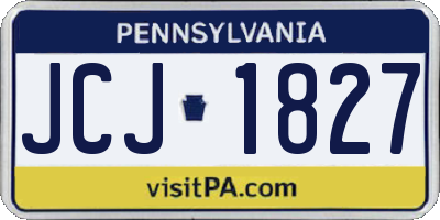 PA license plate JCJ1827