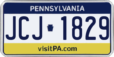 PA license plate JCJ1829