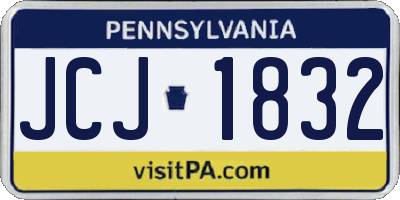PA license plate JCJ1832