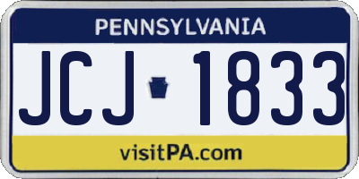 PA license plate JCJ1833