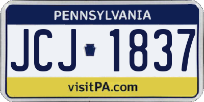 PA license plate JCJ1837