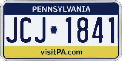 PA license plate JCJ1841