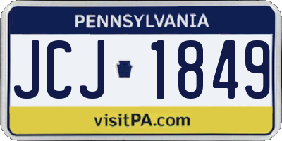 PA license plate JCJ1849