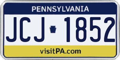 PA license plate JCJ1852