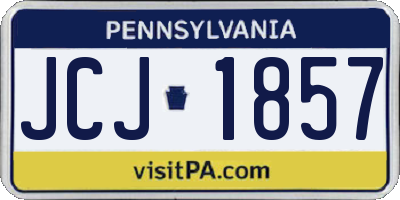 PA license plate JCJ1857