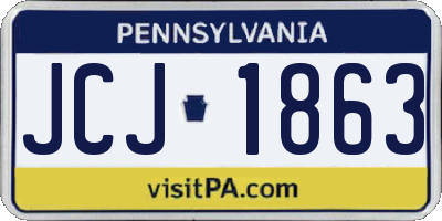 PA license plate JCJ1863