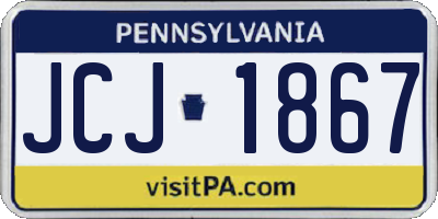 PA license plate JCJ1867