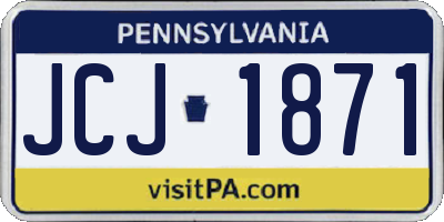 PA license plate JCJ1871