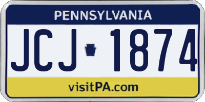 PA license plate JCJ1874