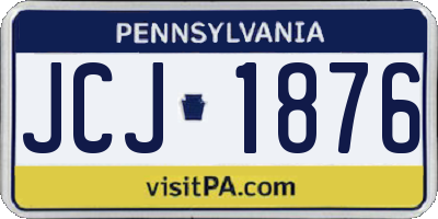 PA license plate JCJ1876
