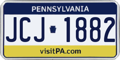 PA license plate JCJ1882