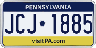 PA license plate JCJ1885