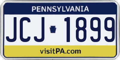 PA license plate JCJ1899