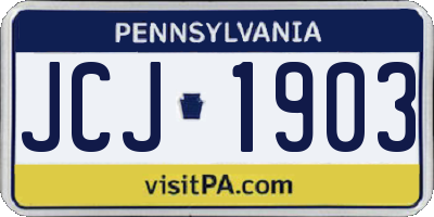 PA license plate JCJ1903