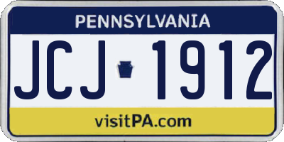 PA license plate JCJ1912