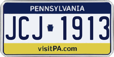 PA license plate JCJ1913
