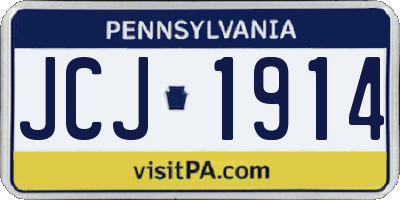 PA license plate JCJ1914