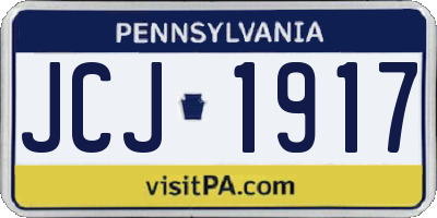 PA license plate JCJ1917