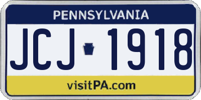 PA license plate JCJ1918