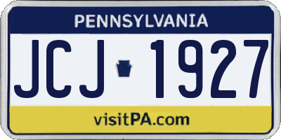 PA license plate JCJ1927