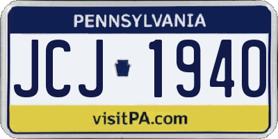 PA license plate JCJ1940