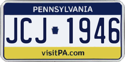 PA license plate JCJ1946