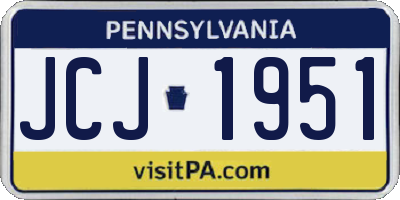 PA license plate JCJ1951