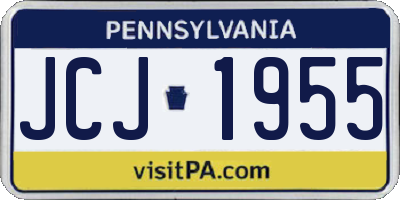 PA license plate JCJ1955