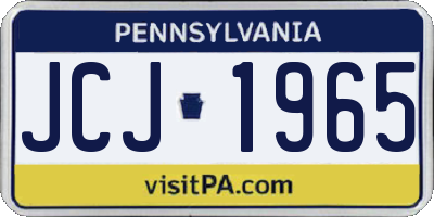 PA license plate JCJ1965