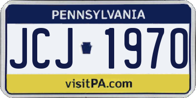 PA license plate JCJ1970