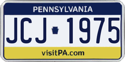 PA license plate JCJ1975