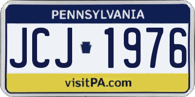 PA license plate JCJ1976