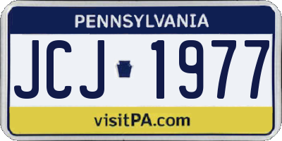 PA license plate JCJ1977