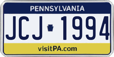 PA license plate JCJ1994