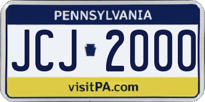 PA license plate JCJ2000