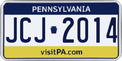 PA license plate JCJ2014