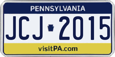 PA license plate JCJ2015
