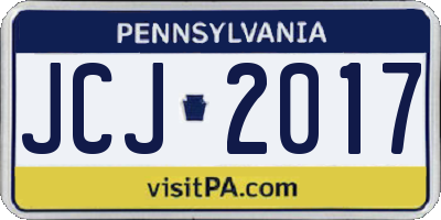 PA license plate JCJ2017