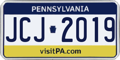 PA license plate JCJ2019