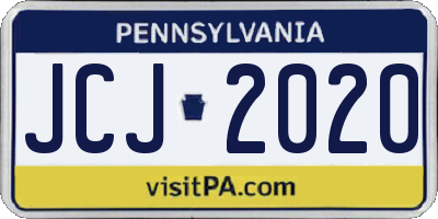 PA license plate JCJ2020