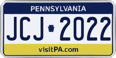 PA license plate JCJ2022