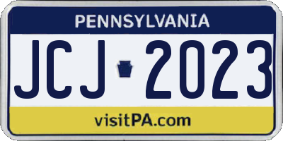 PA license plate JCJ2023