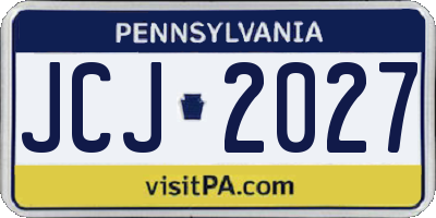 PA license plate JCJ2027