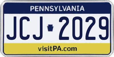 PA license plate JCJ2029