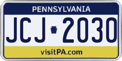 PA license plate JCJ2030