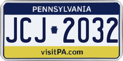 PA license plate JCJ2032