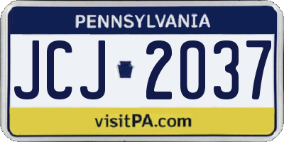 PA license plate JCJ2037
