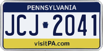 PA license plate JCJ2041