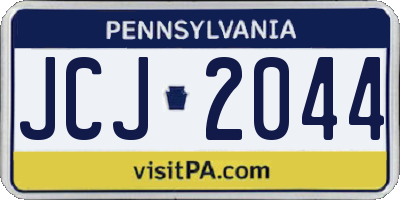PA license plate JCJ2044