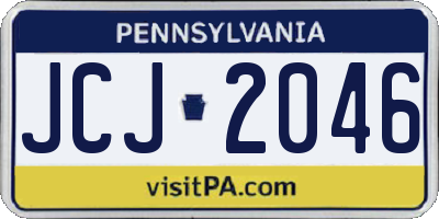 PA license plate JCJ2046